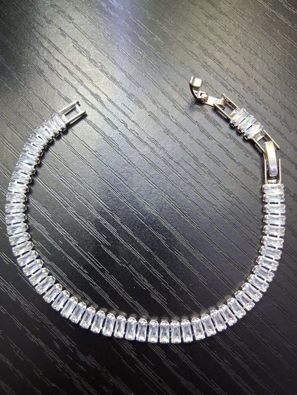 Classic Silver Tennis Bracelet with Clear Stones - Women Jewelry